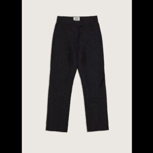 Amor & Rosas Linen Blend Black High Rise Cropped Wide Leg Pants Size Large